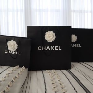 CHANEL, Shopping Tote Bag, Decor, each come with white flower, 3 different sizes